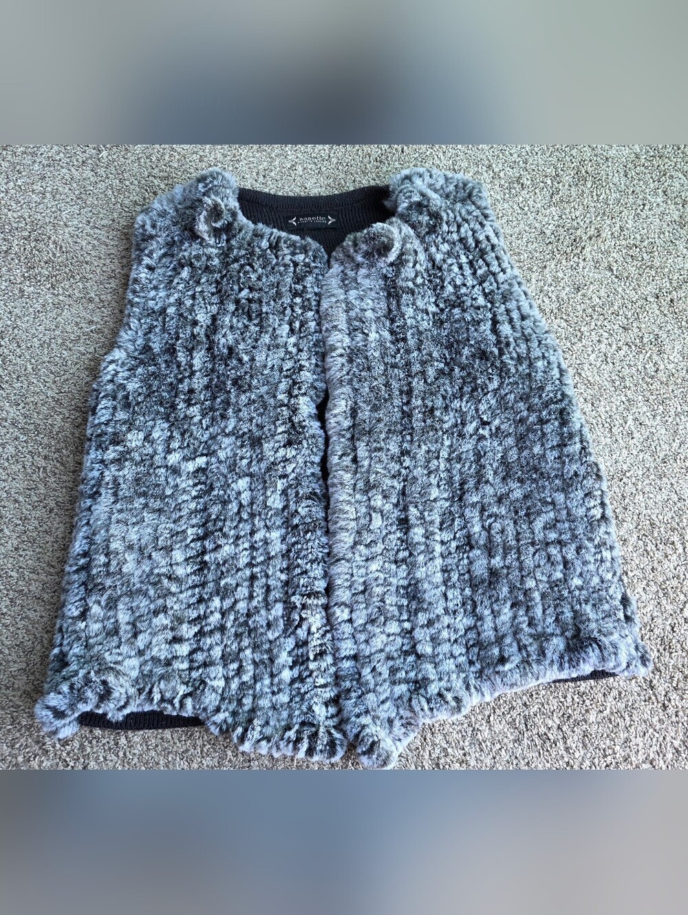 Nanette Lepore Gray Plush Faux Fur Vest
